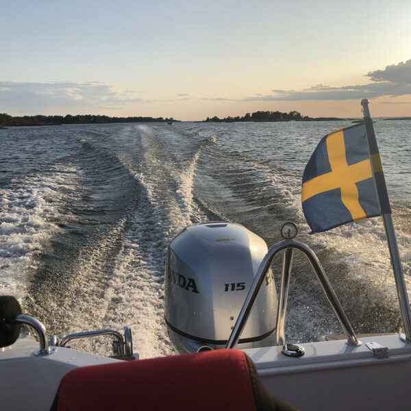 Flaggstång med flagga svensk